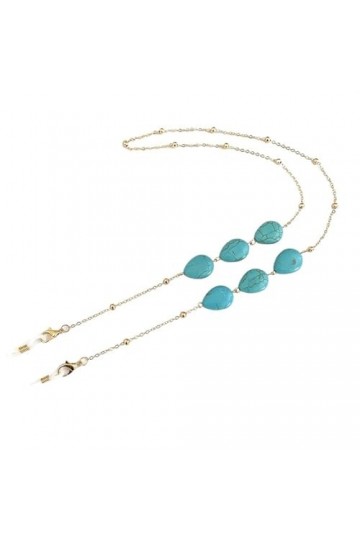 Lunettes de soleil colorées Vintage, lunettes de sport bleues, chaîne, sangle de cou for femmes, bijoux Color : Water Drop, 