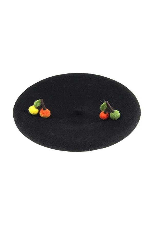 Zasy Femmes Chapeau dhiver Classique Béret en Laine Bonnet Français Casquette en Feutre À La Main Baie Os de Chiot