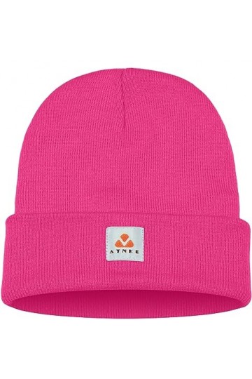 ATNKE Tricot Bonnet Chapeaux Extensible Doux Chaud Quotidien Hiver Menotté Casquette Crâne Cadeaux pour Hommes et Femmes/Rose
