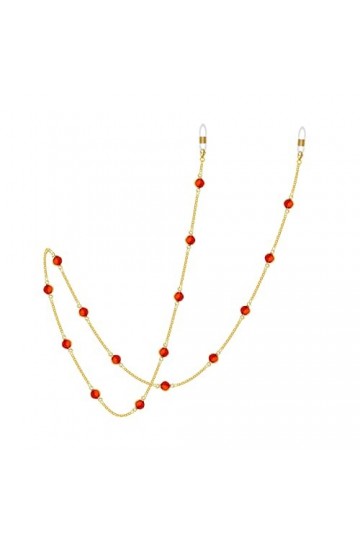 DNLKWGO Chaîne de lunettes élégante pour femme, J Red, taille unique