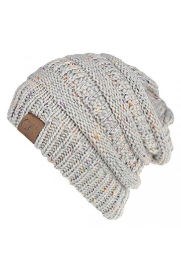 Yixda Bonnet dhiver unisexe Messy High Bun - Gris - Taille Unique