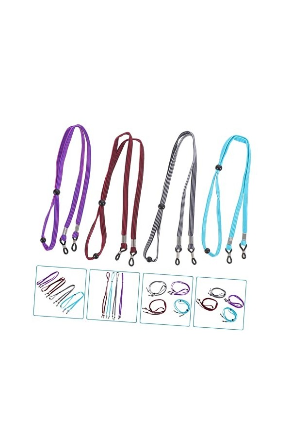 Uonlytech 8 Pièces Cordon Dexercice Élastique Collier Chaîne Porte-lunettes Boucle Dextension Du Cordon Doreille Corde De 