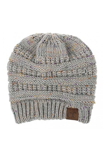 Yixda Bonnet dhiver unisexe Messy High Bun - Gris - Taille Unique