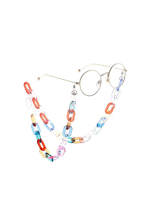 ENLLY Chaînes Lunettes Longe for Femmes coloré Acrylique Masque chaînes rétro élégant Lunettes Cordon