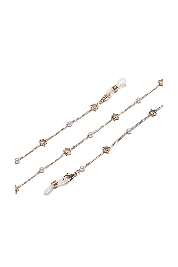 DJLORD Chaînes de Lunettes for Femmes étoiles et Perles Crochets doreille antidérapants et Cordon de Lunettes élégant en Sil