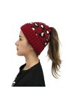 YAMEE Bonnet en laine pour femme - Chaud et doux - Pour lhiver et lextérieur - Pour chignon - - Taille Unique