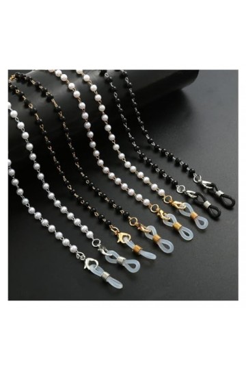 DUNSBY Chainette de Lunettes Chaîne de lunettes en perles for femmes, tendance, extérieur, décontracté, accessoire de lunette