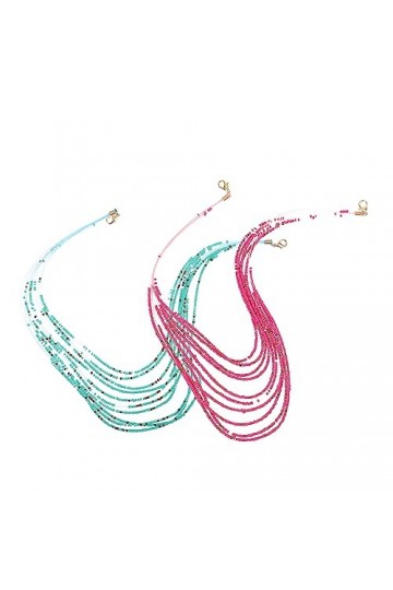 SOIMISS 2 Pièces Masque Chaîne Lunettes De Soleil Colorées Porte-Verres Lanière De Lunettes Pour Les Femmes Bohême Style Chaî