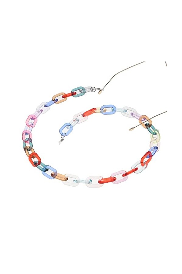 HOOENG Lunettes lanière chaînes de Lunettes for Femmes coloré Acrylique Masque chaînes rétro Mode Lunettes de Soleil Sangles 
