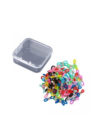 Vokowin Lot de 120 embouts de chaîne de lunettes en silicone réglables et antidérapants, 21 x 4,5 mm, couleur aléatoire K73-