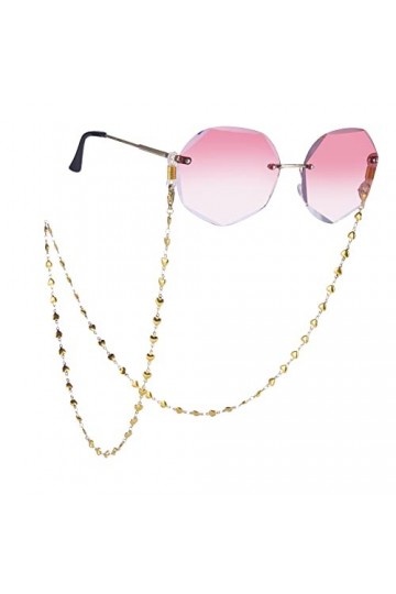kkjoy Chaînes à lunettes en forme de cœur Cordon pour lunettes en Acier Inoxydable Lanières pour masques Collier porte-lunett