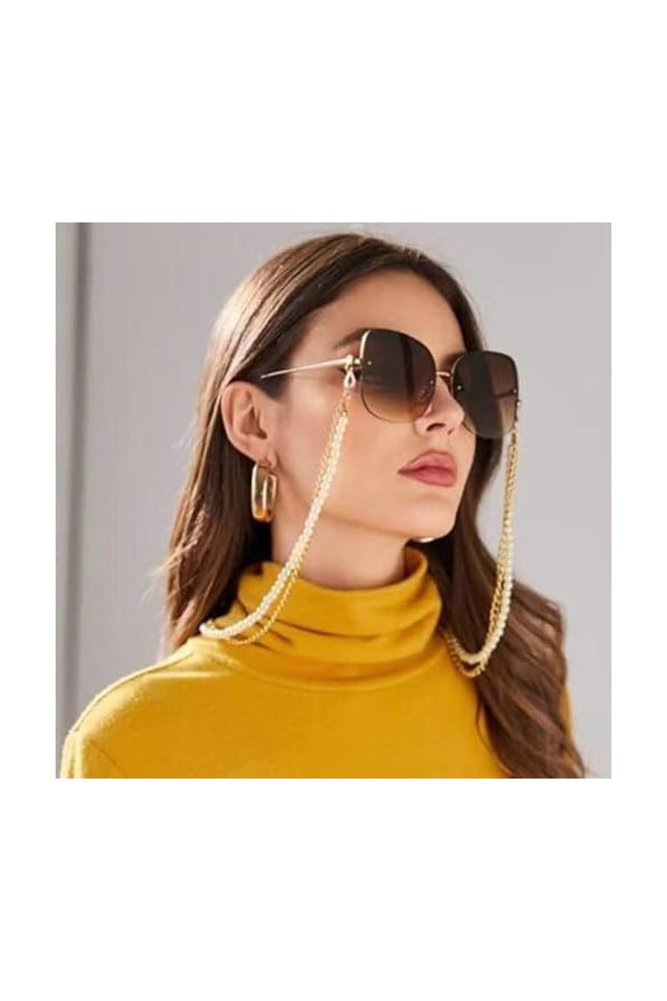 Chaîne de lunettes pour femmes grande simulation chaîne de perles de perles pour lunettes lanière sangle cordons lunettes de 