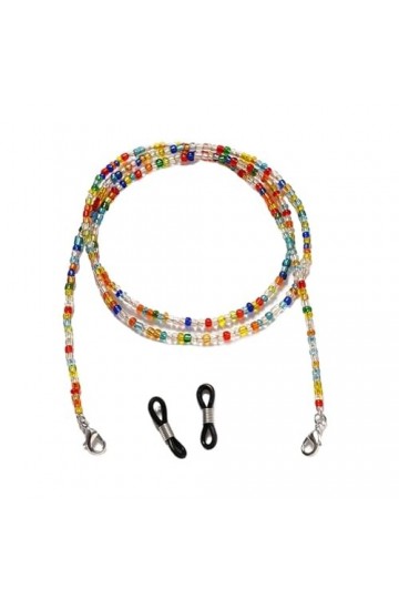 Chaîne de lunettes, perles rétro, lunettes de soleil, cordon de lunettes, sangle de cou Color : Orange, Size : 1 SIZE 