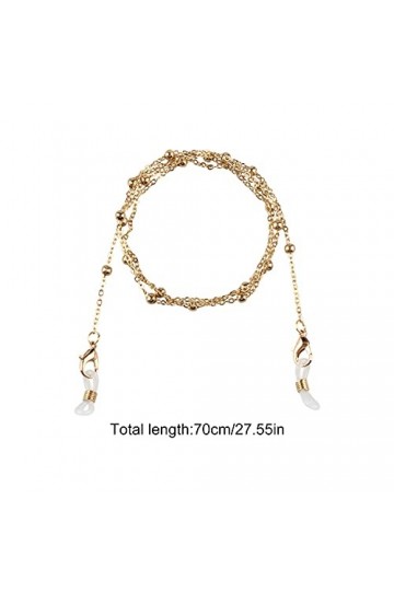 LuLiyLdJ Lot de 6 chaînes de lunettes élégantes avec crochets doreilles antidérapants