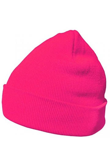 DonDon Bonnet Beanie pour lhiver avec design classique et moderne Rose fluo - Taille unique