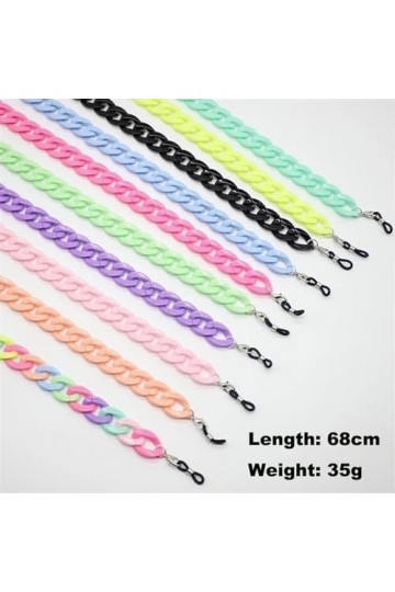 Chaînes de lunettes for femmes, porte-lunettes de soleil en acrylique, porte-lanière, collier épais, lunettes Color : Orange