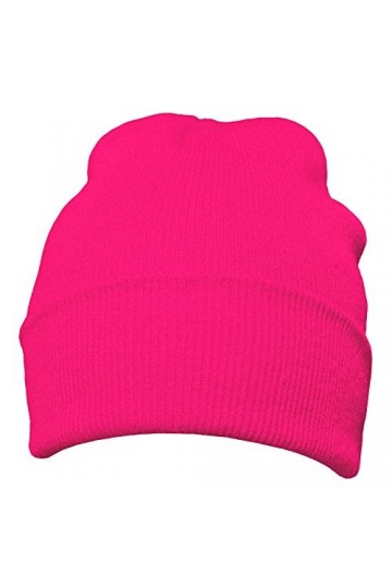 DonDon Bonnet Beanie pour lhiver avec design classique et moderne Rose fluo - Taille unique