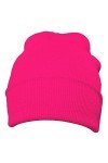 DonDon Bonnet Beanie pour lhiver avec design classique et moderne Rose fluo - Taille unique