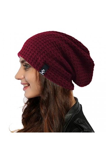 Ruphedy Bonnet Femmes Long Slouchy Oversized Béret Bonnet Tricot Hiver Chapeau B08w 309w-Purple/Multi