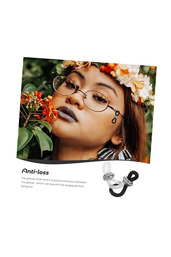 Amosfun 40 Pcs Boucle Antidérapante Pour Chaîne De Lunettes Support De Lunettes De Retenue Extrémité Du Support De Lunettes E