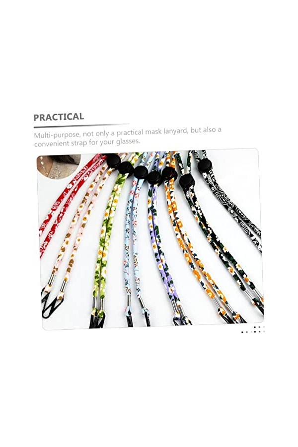 STOBOK 8 Pièces Lanière De Masque De Lunettes Chaîne De Lunettes De Sport Porte-lunettes Pour Lunettes Longes De Masque Facia