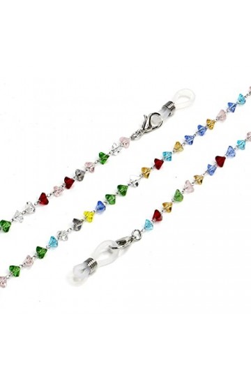 HIJAN Chaînes Lunettes lanière for Femmes Cristal Triangulaire perlé Masque chaînes élégant Lunettes retenue