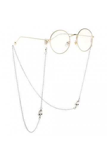 HczIon Chaîne Lunettes 2 Pièces De Chaîne De Lunettes En Argent Faites À La Main,Lunettes De Soleil,Accessoires De Lunettes D
