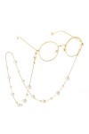 WEPINS Chaînes Sangle de Lunettes for Femmes Perle Collier en métal Anti-Perte élégant Lunettes chaîne Porte-chaîne