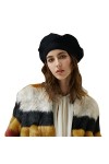 Suwangi Femmes Béret Français Chapeau Casquette Bonnet Laine Couche Double Automne Hiver