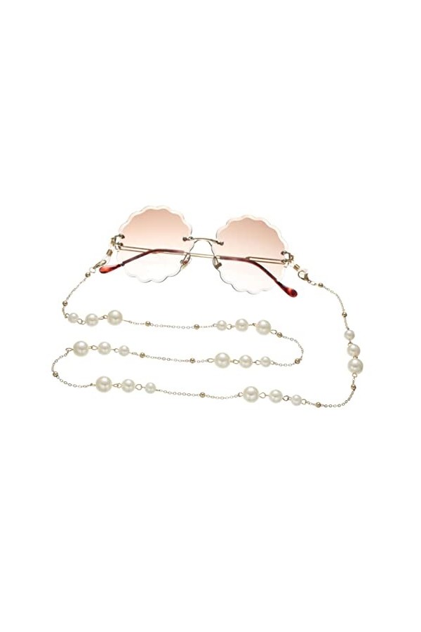 TENDYCOCO 2 Pièces Corde à Lunettes En Perles Dimitation Des Lunettes De Soleil Lunettes Rétro Chaîne De Perles Dimitation L