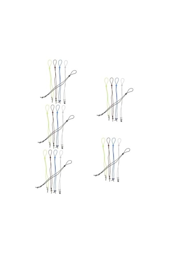 LALAFINA Tour De Cou 25 Pièces Lanière De Lunettes Lanière De Lunettes Cordons Noirs Lanière Verte Bande Élastique 5Pc Élasti