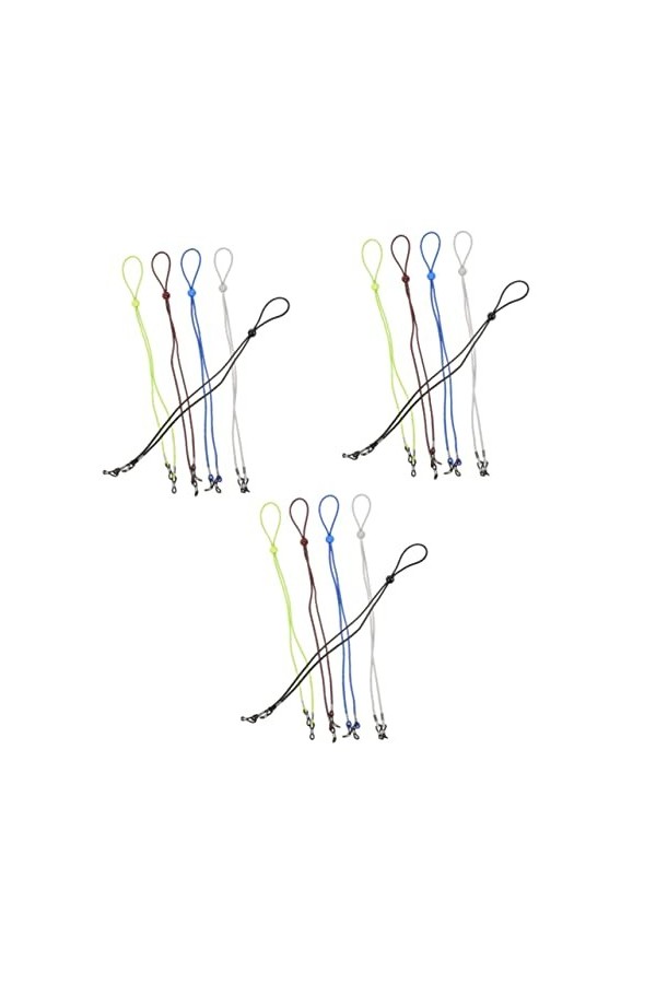 LALAFINA Tour De Cou 25 Pièces Lanière De Lunettes Lanière De Lunettes Cordons Noirs Lanière Verte Bande Élastique 5Pc Élasti