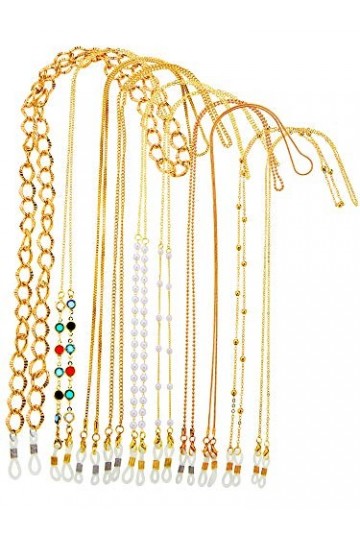 10 Chaînes de Lunettes Sangles de Retenue de Lunettes Cordons de Lunettes Colliers de Lunettes Cordes de Lunettes Femme Or 