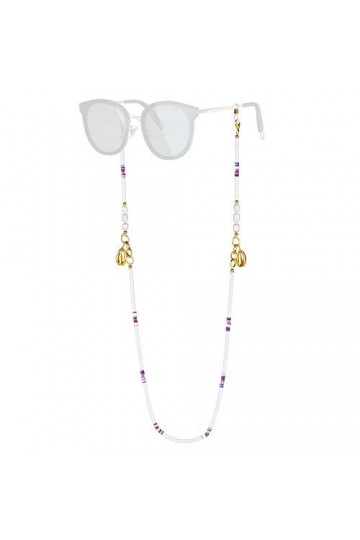 KELITCH Chaînes De Lunettes Sangles Cordons De Support Heishi Shell Charm Sangles De Lunettes De Soleil Lanières En Verre De 