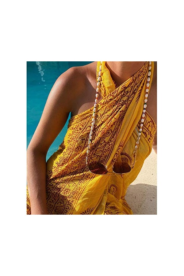 KELITCH Chaînes De Lunettes Sangles Cordons De Support Heishi Shell Charm Sangles De Lunettes De Soleil Lanières En Verre De 