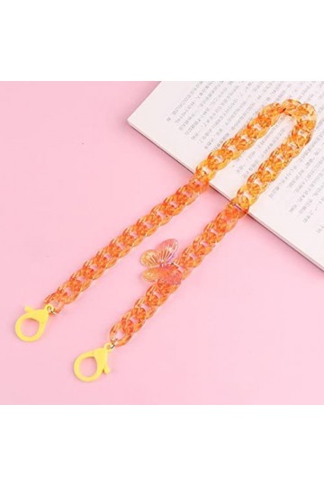 Chaînes À Lunettes Masque Chaîne Titulaire Chaîne De Cou Enfants Masques Anti-Perdu Lunettes Chaîne Longe Papillon Acrylique 