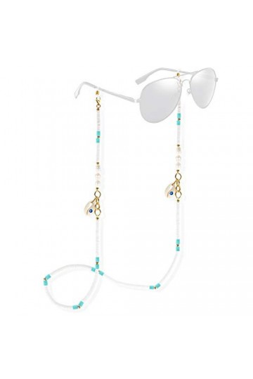 KELITCH Chaînes De Lunettes Sangles Cordons De Support Heishi Shell Charm Sangles De Lunettes De Soleil Lanières De Verre De 