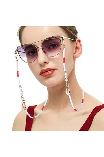 KELITCH Chaînes De Lunettes Sangles Cordons De Support Heishi Shell Charm Sangles De Lunettes De Soleil Lanières En Verre De 