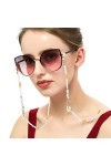 KELITCH Chaînes De Lunettes Sangles Cordons De Support Heishi Shell Charm Sangles De Lunettes De Soleil Lanières En Verre De 