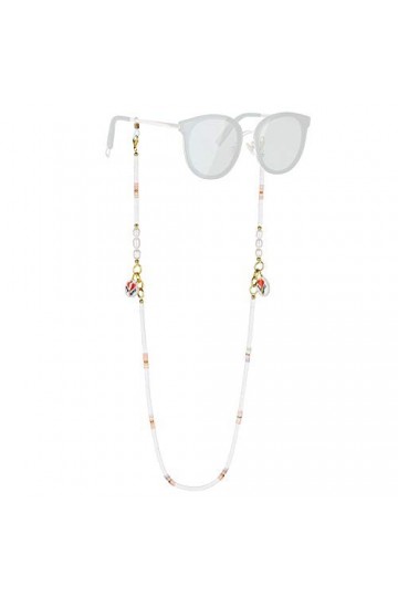 KELITCH Chaînes De Lunettes Sangles Cordons De Support Heishi Shell Charm Sangles De Lunettes De Soleil Lanières En Verre De 