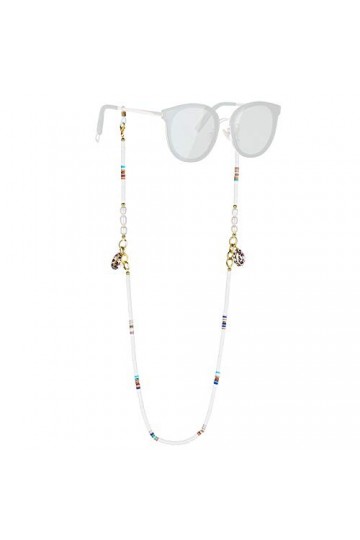 KELITCH Chaînes De Lunettes Sangles Cordons De Support Heishi Shell Charm Sangles De Lunettes De Soleil Lanières En Verre De 