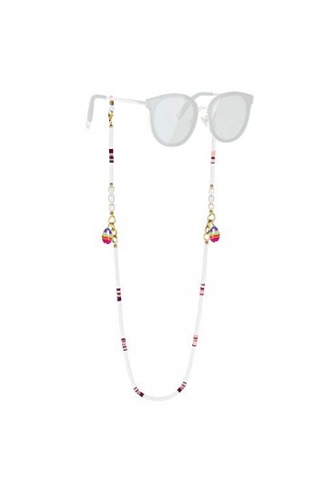 KELITCH Chaînes De Lunettes Sangles Cordons De Support Heishi Shell Charm Sangles De Lunettes De Soleil Lanières En Verre De 