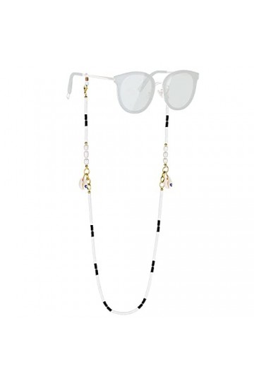 KELITCH Chaînes De Lunettes Sangles Cordons De Support Heishi Shell Charm Sangles De Lunettes De Soleil Lanières En Verre De 