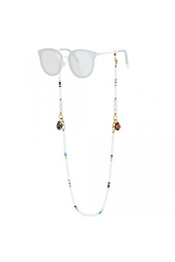 KELITCH Chaînes De Lunettes Sangles Cordons De Support Heishi Shell Charm Sangles De Lunettes De Soleil Lanières En Verre De 