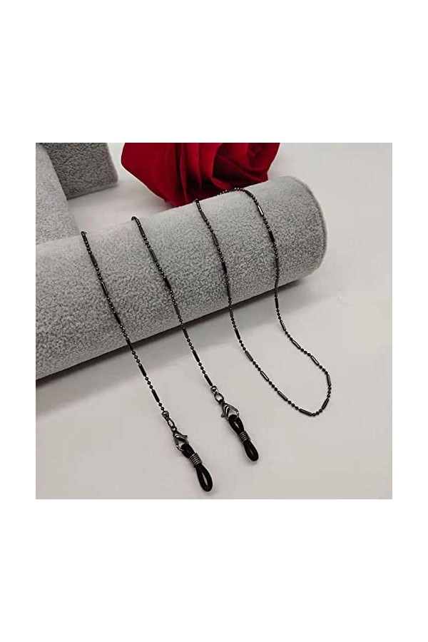 Chaînes À Lunettes Mode Femme Lunettes De Soleil Chaîne Cylindre Perle Chaîne Anti-Chute Lunettes Lunettes Cordon Collier Noi