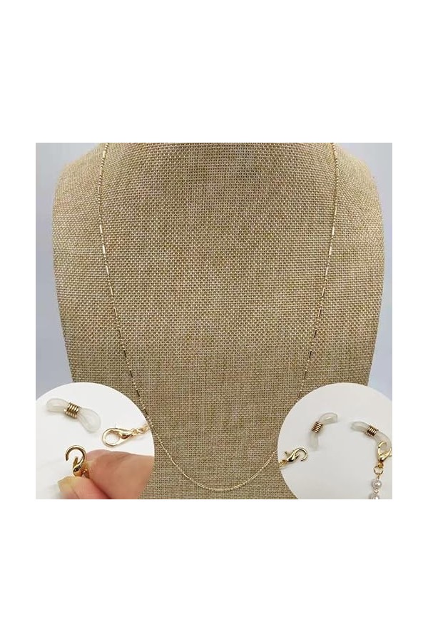 Chaînes À Lunettes Mode Femme Lunettes De Soleil Chaîne Cylindre Perle Chaîne Anti-Chute Lunettes Lunettes Cordon Collier Noi