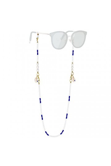 KELITCH Chaînes De Lunettes Sangles Cordons De Support Heishi Shell Charm Sangles De Lunettes De Soleil Lanières En Verre De 