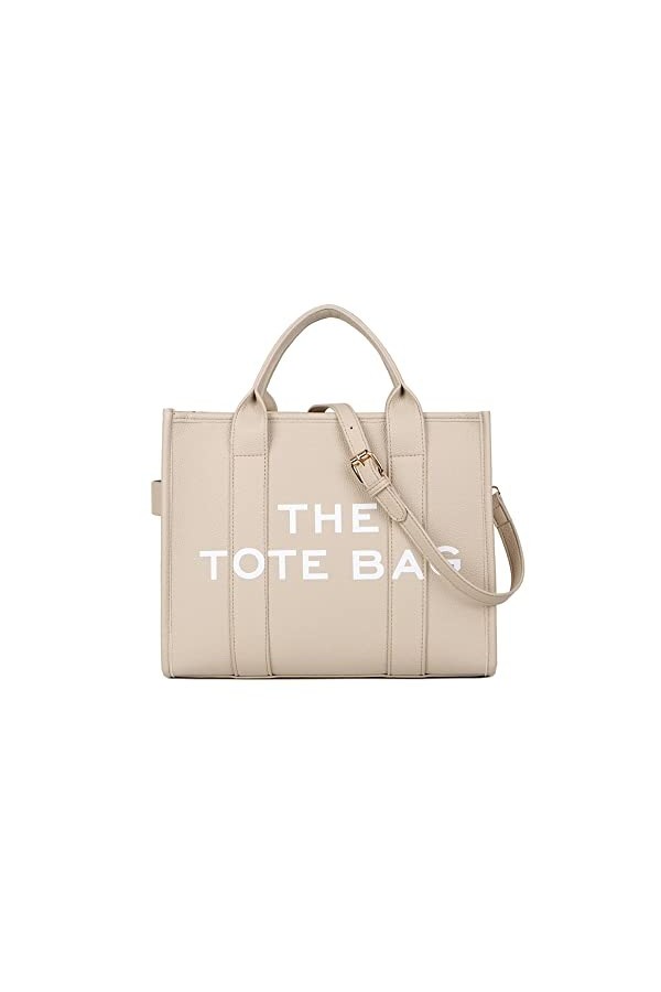 YILCER Sac Fourre-Tout en Toile pour Femme Grand Sac à Main Cabas Sac à Bandoulière en Toile avec Fermeture Éclair pour les V