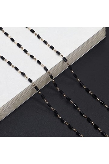 Gyrosphere Sangle Lunettes chaînes for Femmes Noir perlé Lunettes retenue Simple élégant Oeil chaîne chaîne Titulaire Lunette