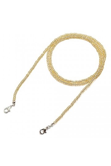 HczIon Chaîne Lunettes 2 Pièces Masque Cordon Chaîne Perle En Verre Lunettes Chaîne Licou Col Corde Anti Perte,S